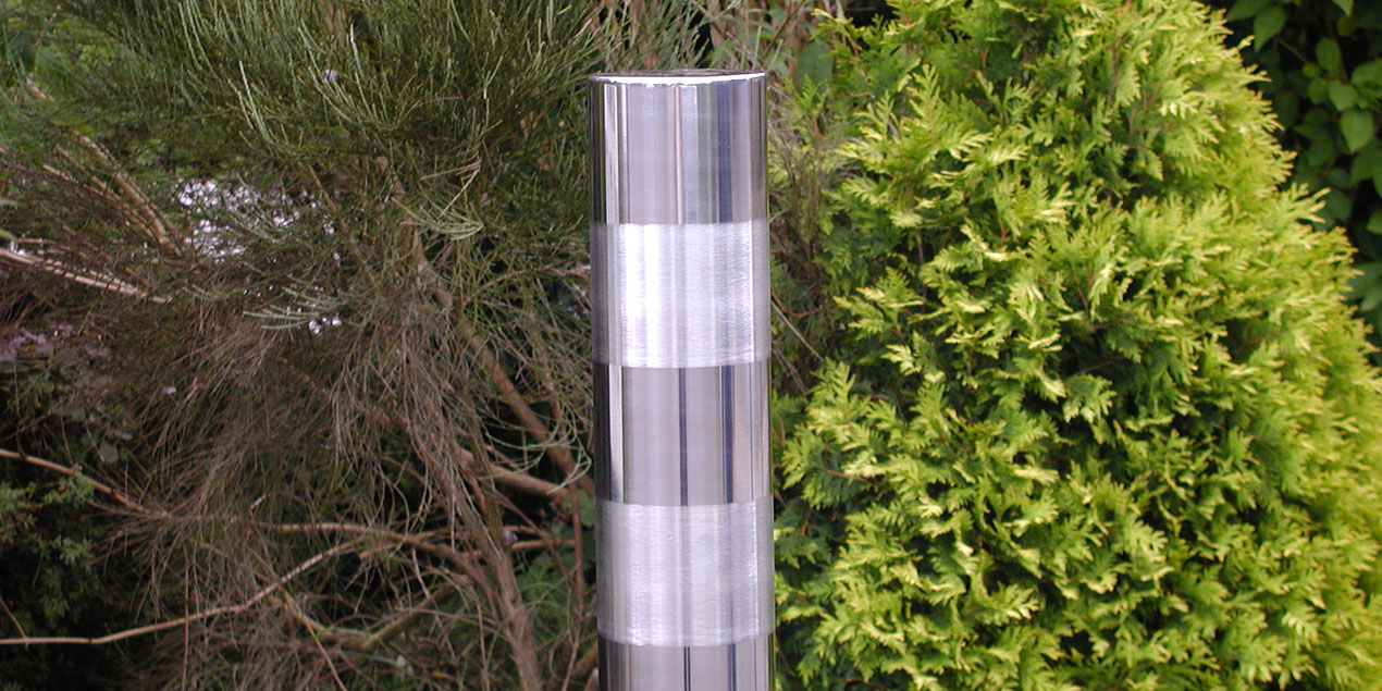 Brushed Satin Bands Stainless Steel Bollard 