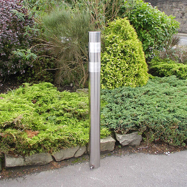 Brushed Satin Bands Stainless Steel Bollard 