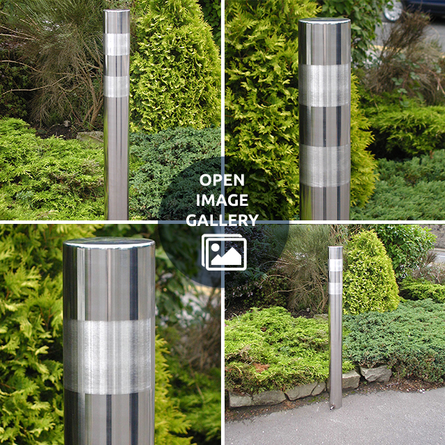 Brushed Satin Bands Stainless Steel Bollard 