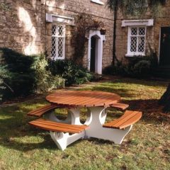 Round Concrete/Timber Picnic Table