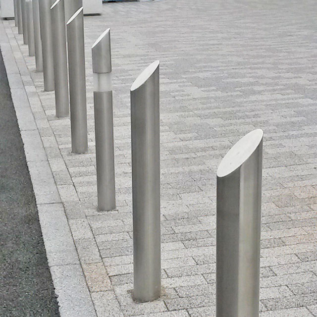 Mitred Top Stainless Steel Bollard