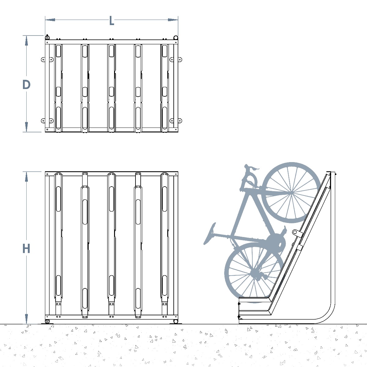 Semi Vertical Cycle Rack