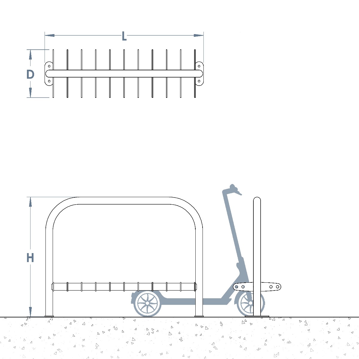 Sheffield Double Sided Scooter Rack