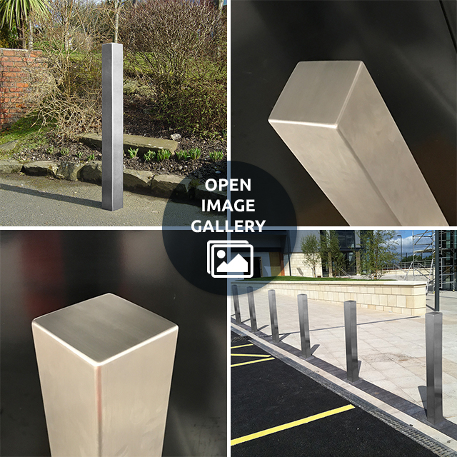 Square Flat Top Stainless Steel Bollard