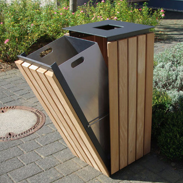 Urbanis Quadrat Timber Litter Bin