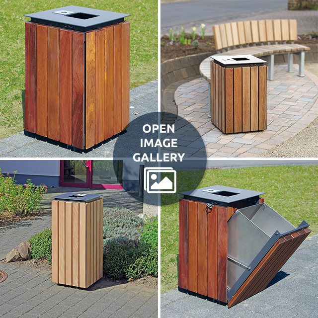 Urbanis Quadrat Timber Litter Bin