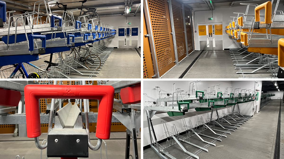 Detail of CapaCITY racks at Richmond Cycle Hub