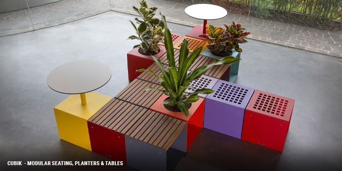 Cubik modular seating planters & tables