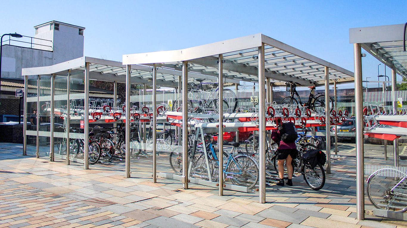 southampton train station retrofit easy lift two tier cycle racks